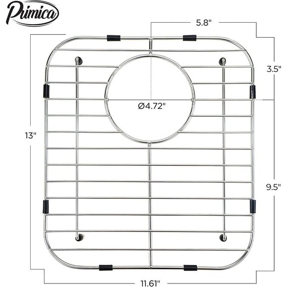 Kitchen Sink Bottom Grid Protector Stainless Steel 13.1 x 11.6 inch Rear Drain - Picture 6 of 6